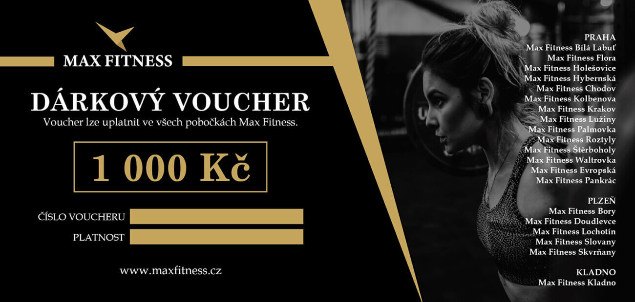 Dárkový poukaz do poboček Max Fitness