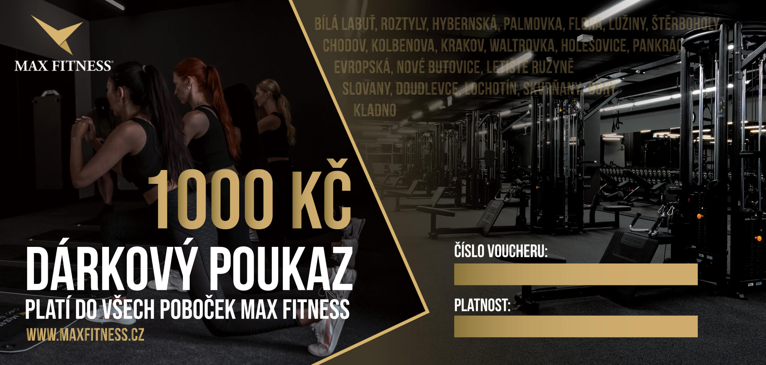 Dárkový poukaz do poboček Max Fitness